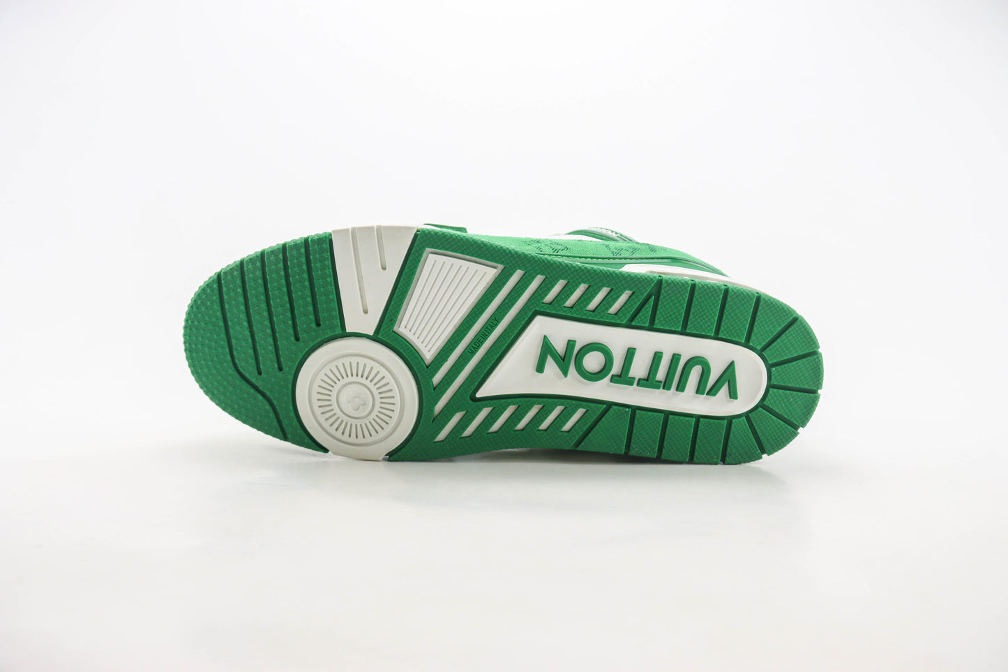 Louis Vuitton Trainer Green Monogram Denim White