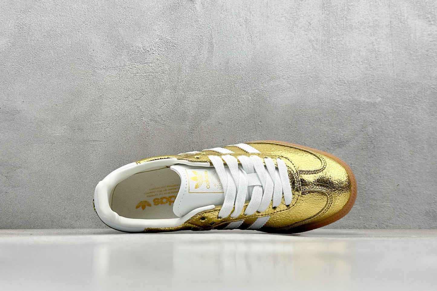 Adidas Samba OG Gold Metallic Cracked Leather