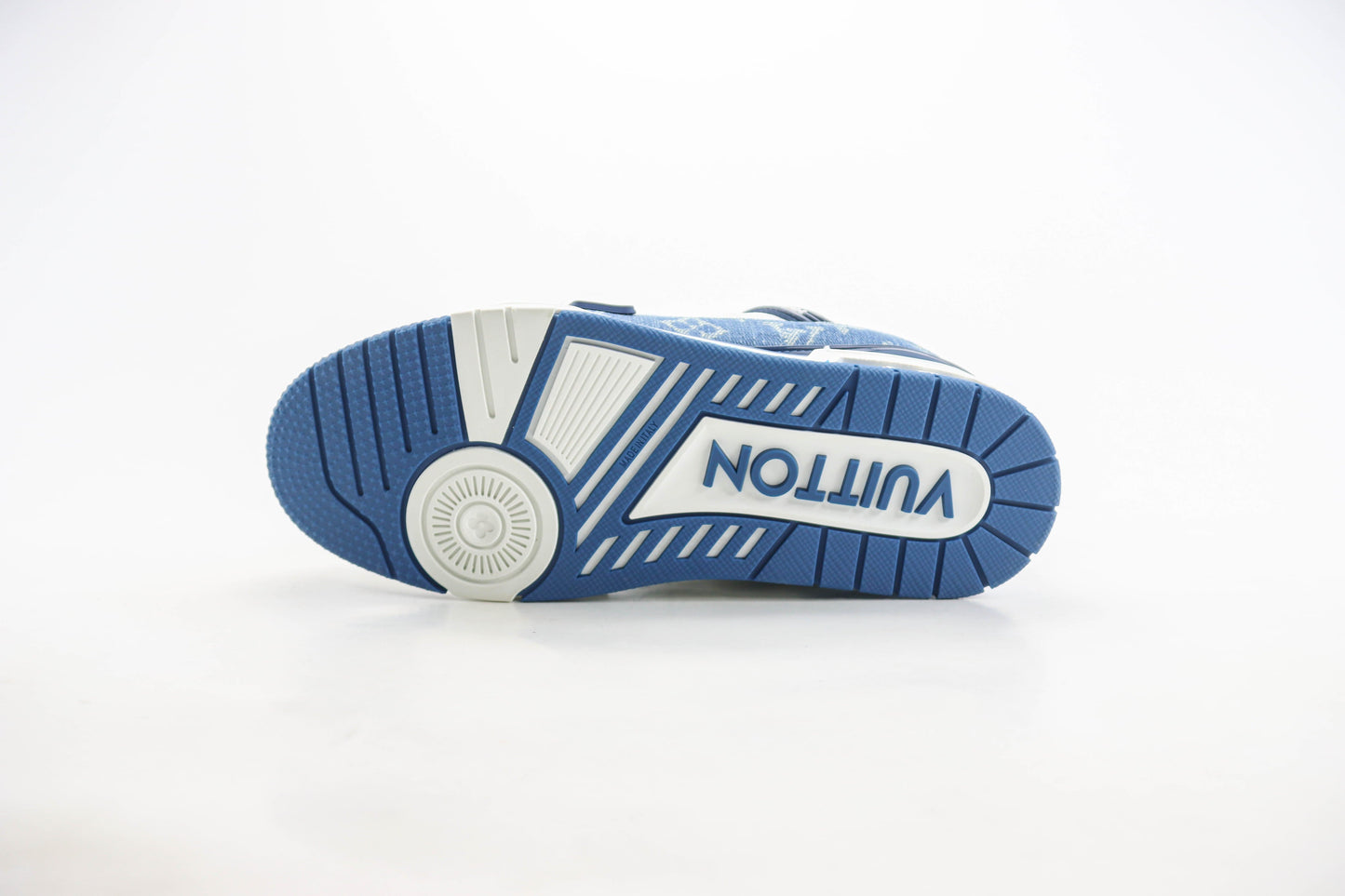 Louis Vuitton Trainer White with Blue Mesh Monogram