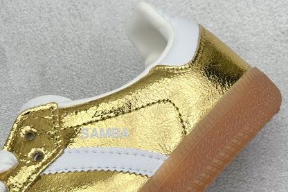 Adidas Samba OG Gold Metallic Cracked Leather