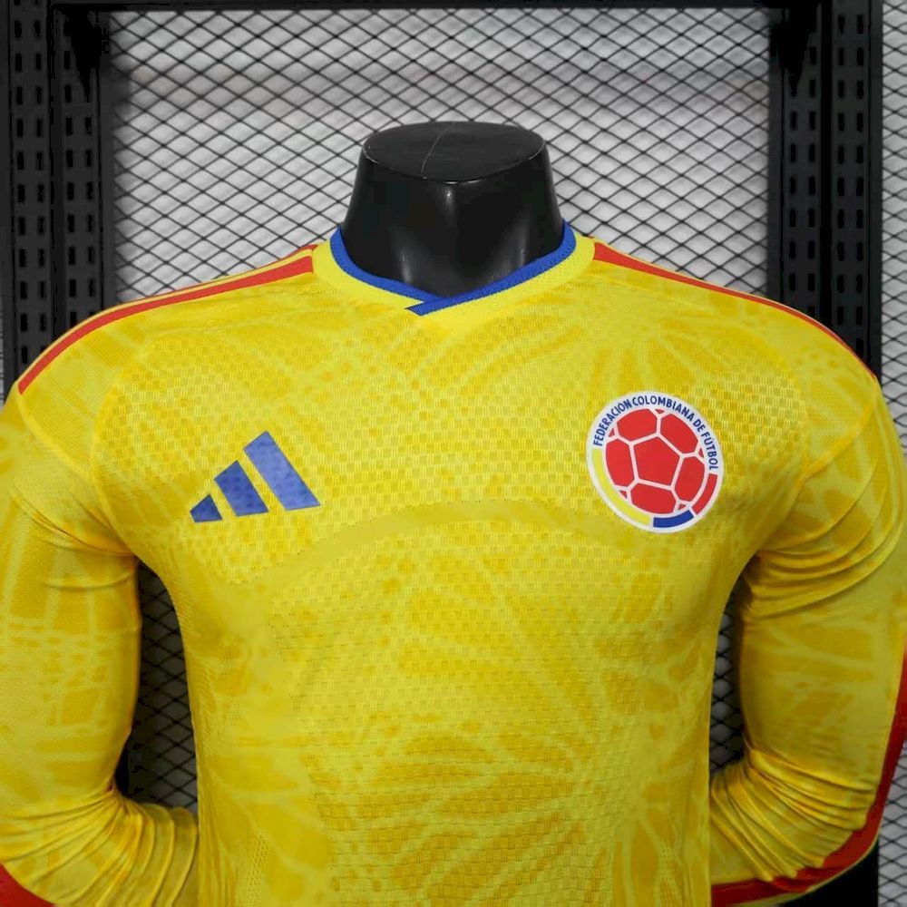 Colombia 2026 World Cup Home Long Sleeve Jersey Player Version Mens