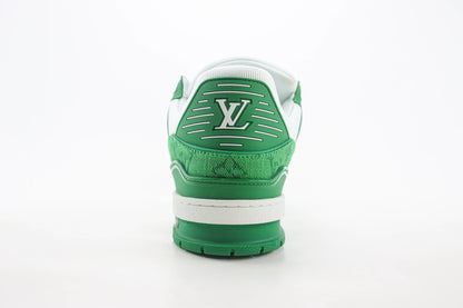 Louis Vuitton Trainer Green Monogram Denim White