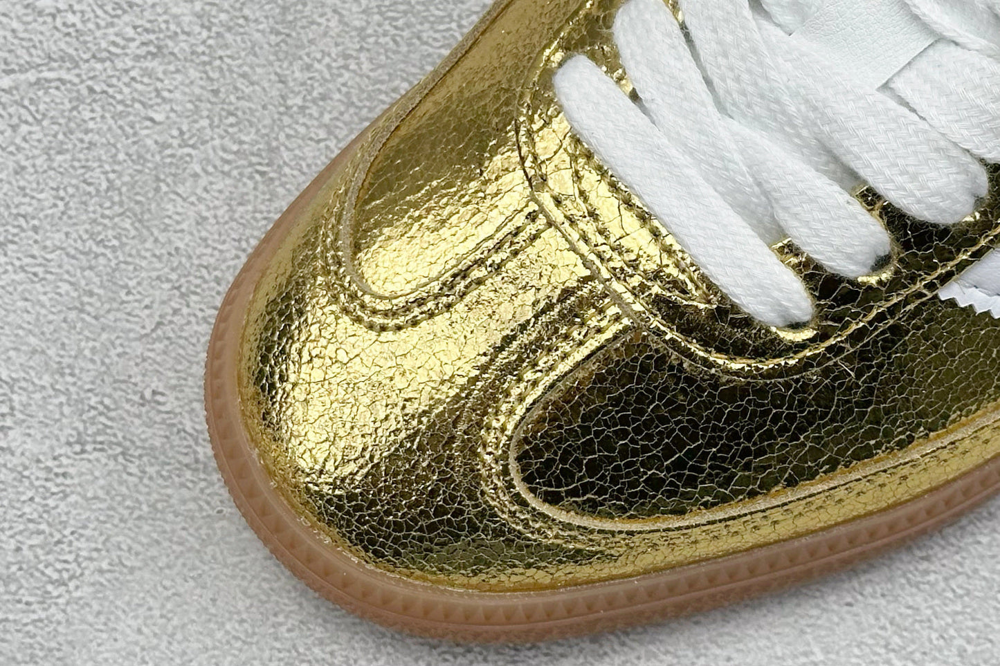 Adidas Samba OG Gold Metallic Cracked Leather