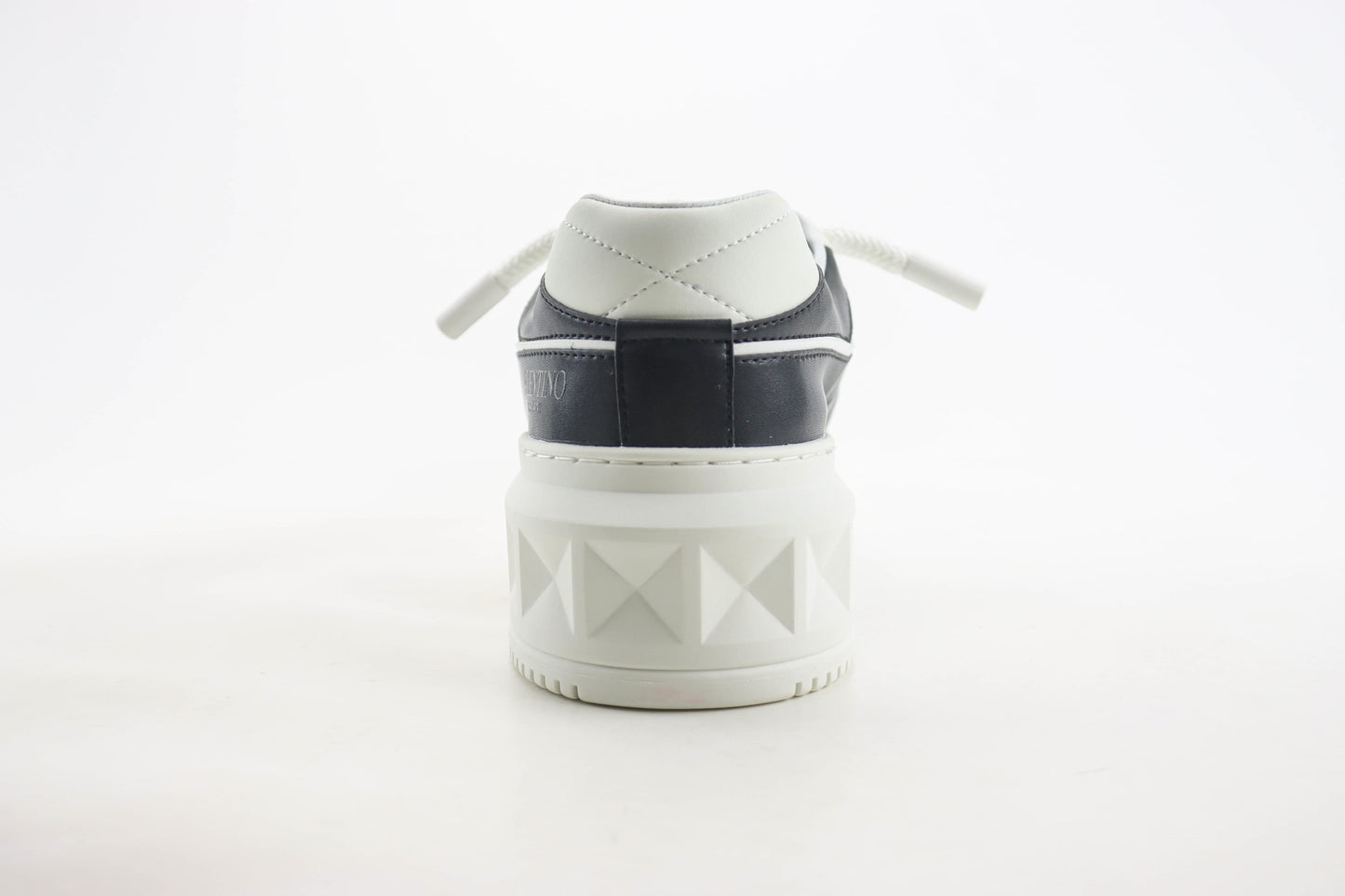 Valentino One Stud XL White Black Nappa Leather