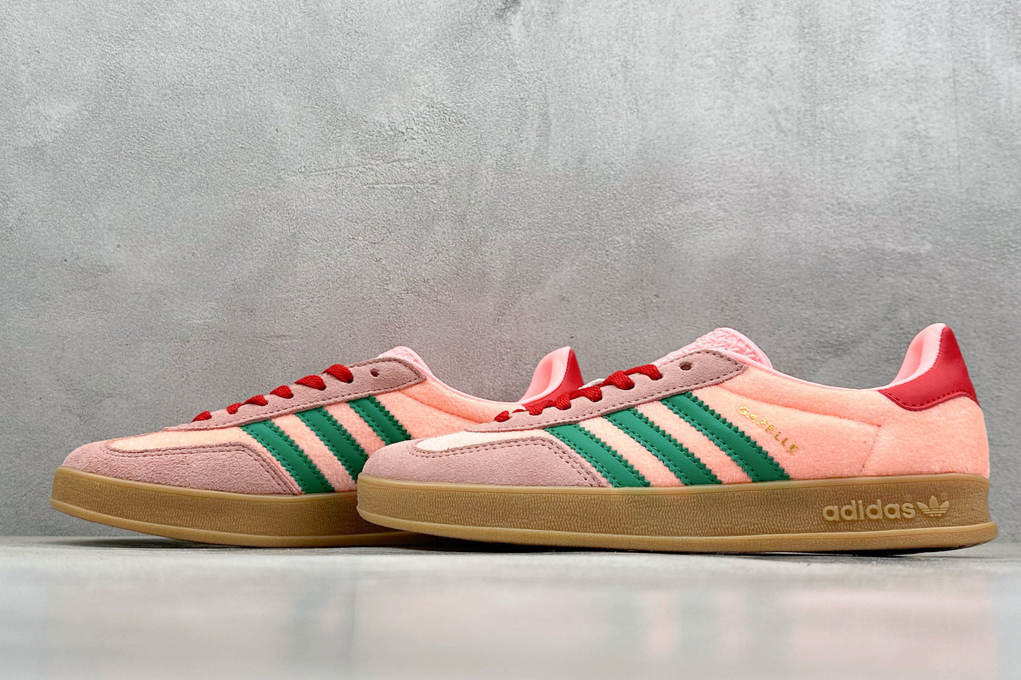 Adidas Gazelle Indoor Court Green Glow Pink Gum