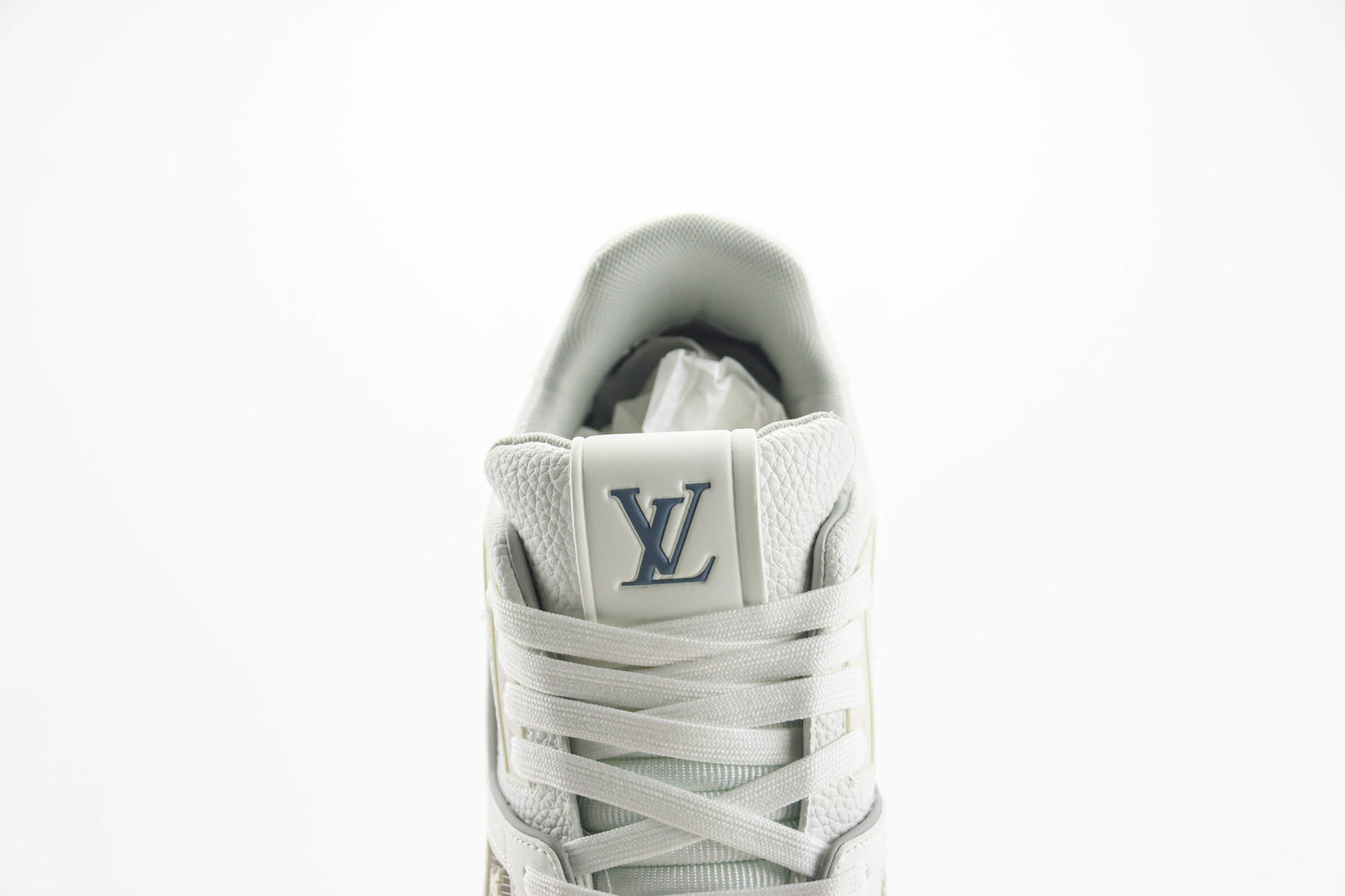 Louis Vuitton Trainer Cream White Grey Signature