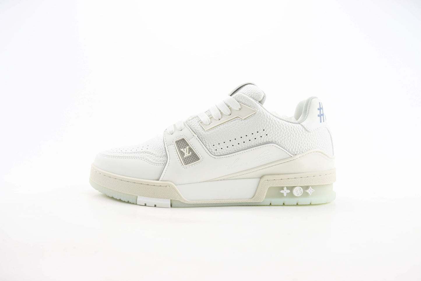 Louis Vuitton Trainer Cream White Grey Signature