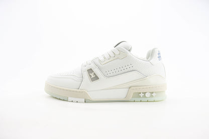 Louis Vuitton Trainer Cream White Grey Signature