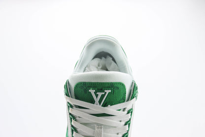 Louis Vuitton Trainer Green Monogram Denim White