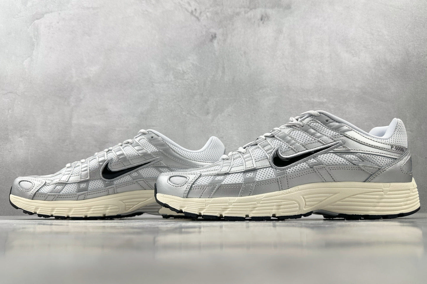 Nike P-6000 White Metallic Silver Flat Silver Black