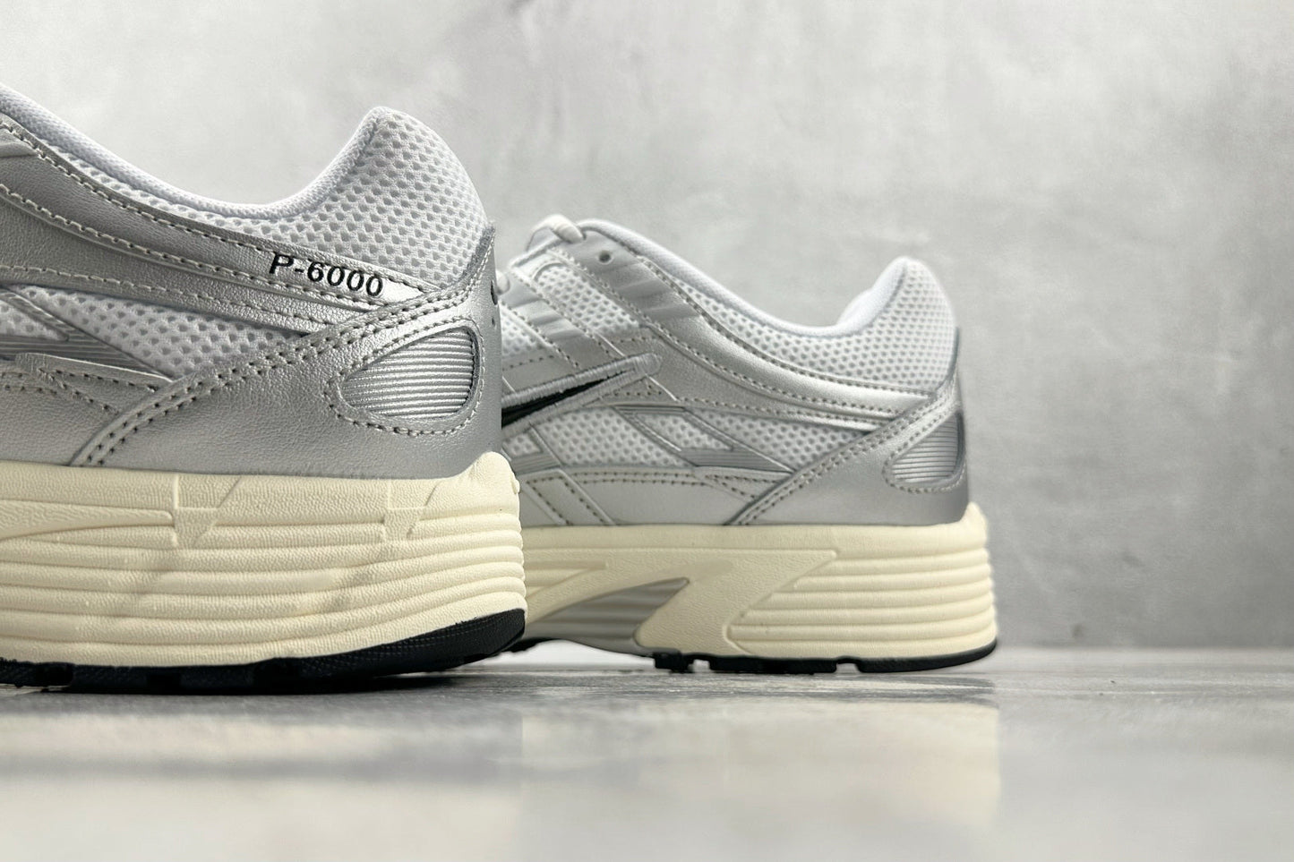 Nike P-6000 White Metallic Silver Flat Silver Black