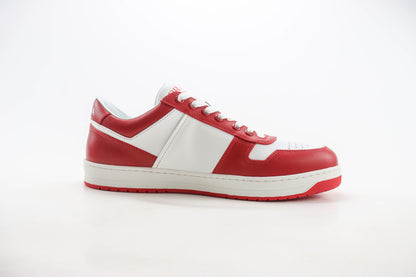 Prada Downtown Low Top Sneakers White Lacquer Red
