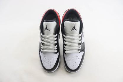 Nike Air Jordan 1 Low Medium White Fire Red Black Matte Silver