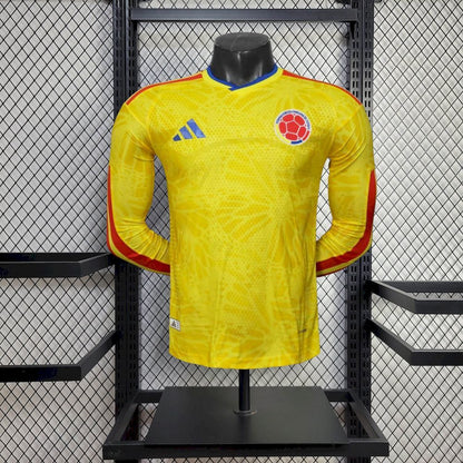 Colombia 2026 World Cup Home Long Sleeve Jersey Player Version Mens