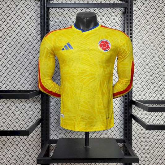 Colombia 2026 World Cup Home Long Sleeve Jersey Player Version Mens
