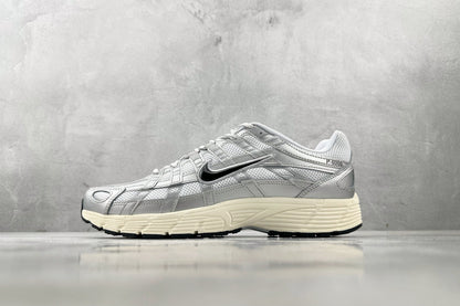 Nike P-6000 White Metallic Silver Flat Silver Black