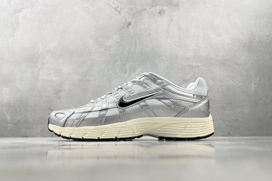 Nike P-6000 White Metallic Silver Flat Silver Black