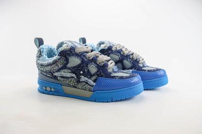 Louis Vuitton Skate Trainer Blue Swarovski Monogram