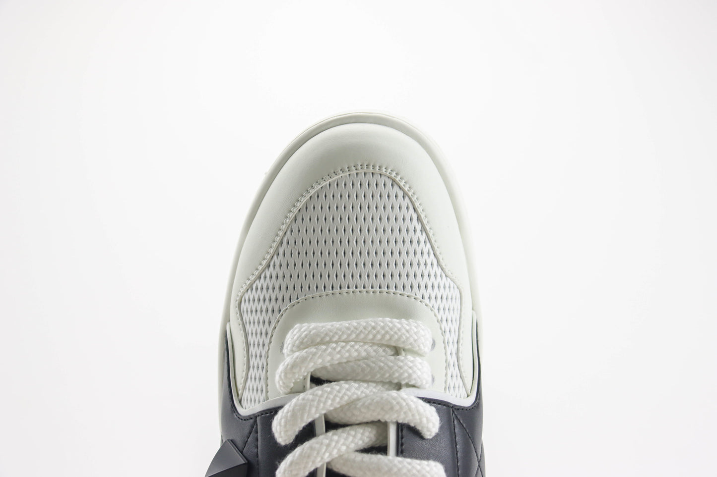 Valentino One Stud XL White Black Nappa Leather