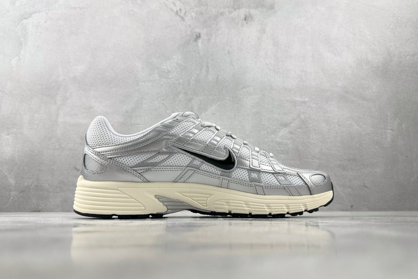 Nike P-6000 White Metallic Silver Flat Silver Black