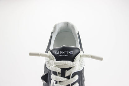 Valentino One Stud XL White Black Nappa Leather