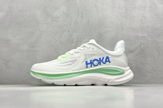 HOKA Clifton 10 White Cielo blue