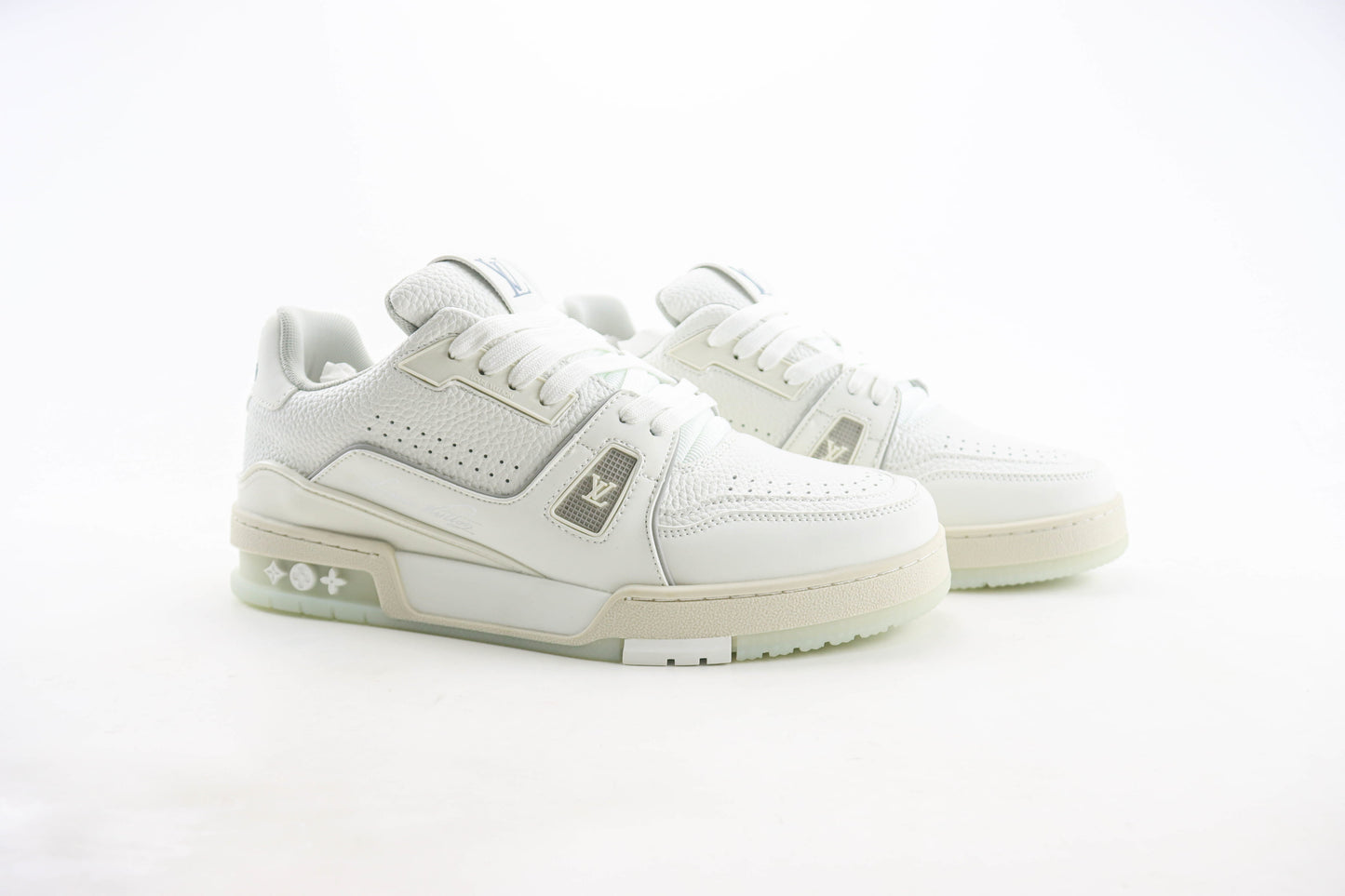 Louis Vuitton Trainer Cream White Grey Signature