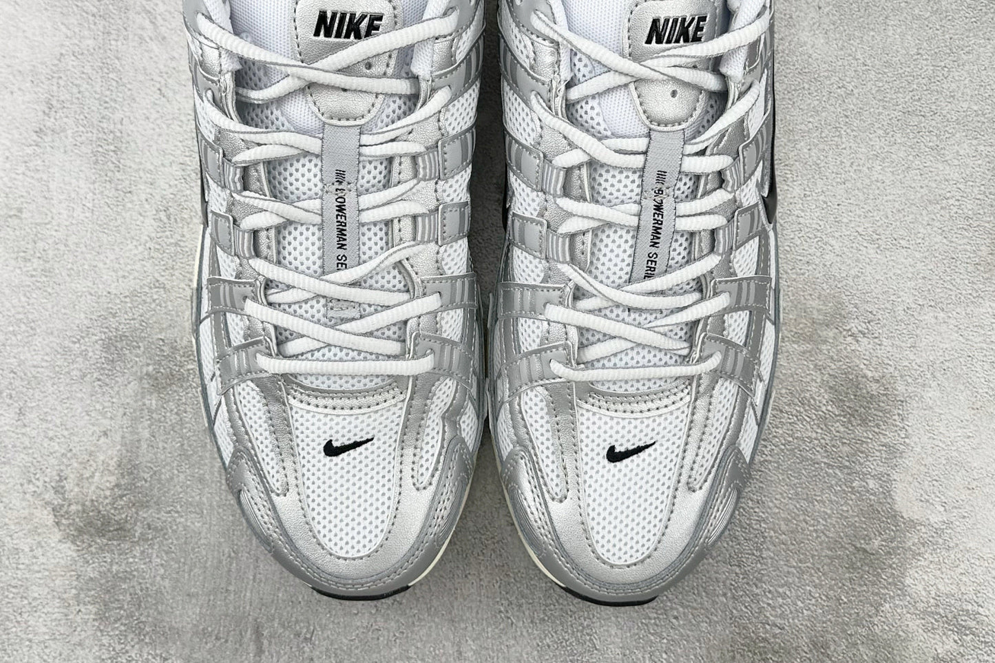 Nike P-6000 White Metallic Silver Flat Silver Black