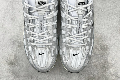Nike P-6000 White Metallic Silver Flat Silver Black