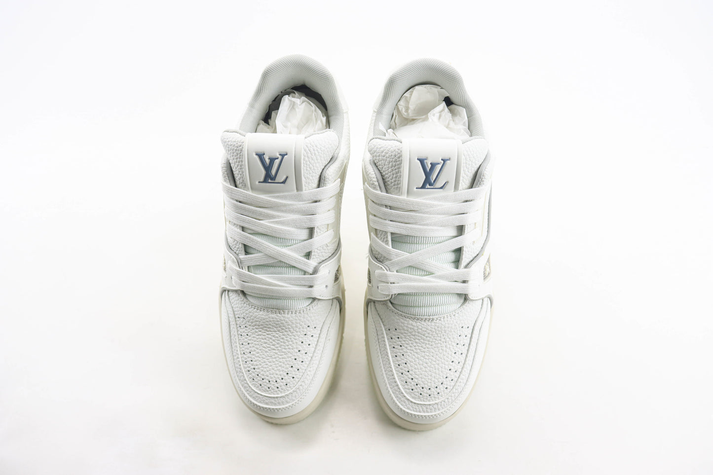 Louis Vuitton Trainer Cream White Grey Signature