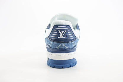 Louis Vuitton Trainer White with Blue Mesh Monogram