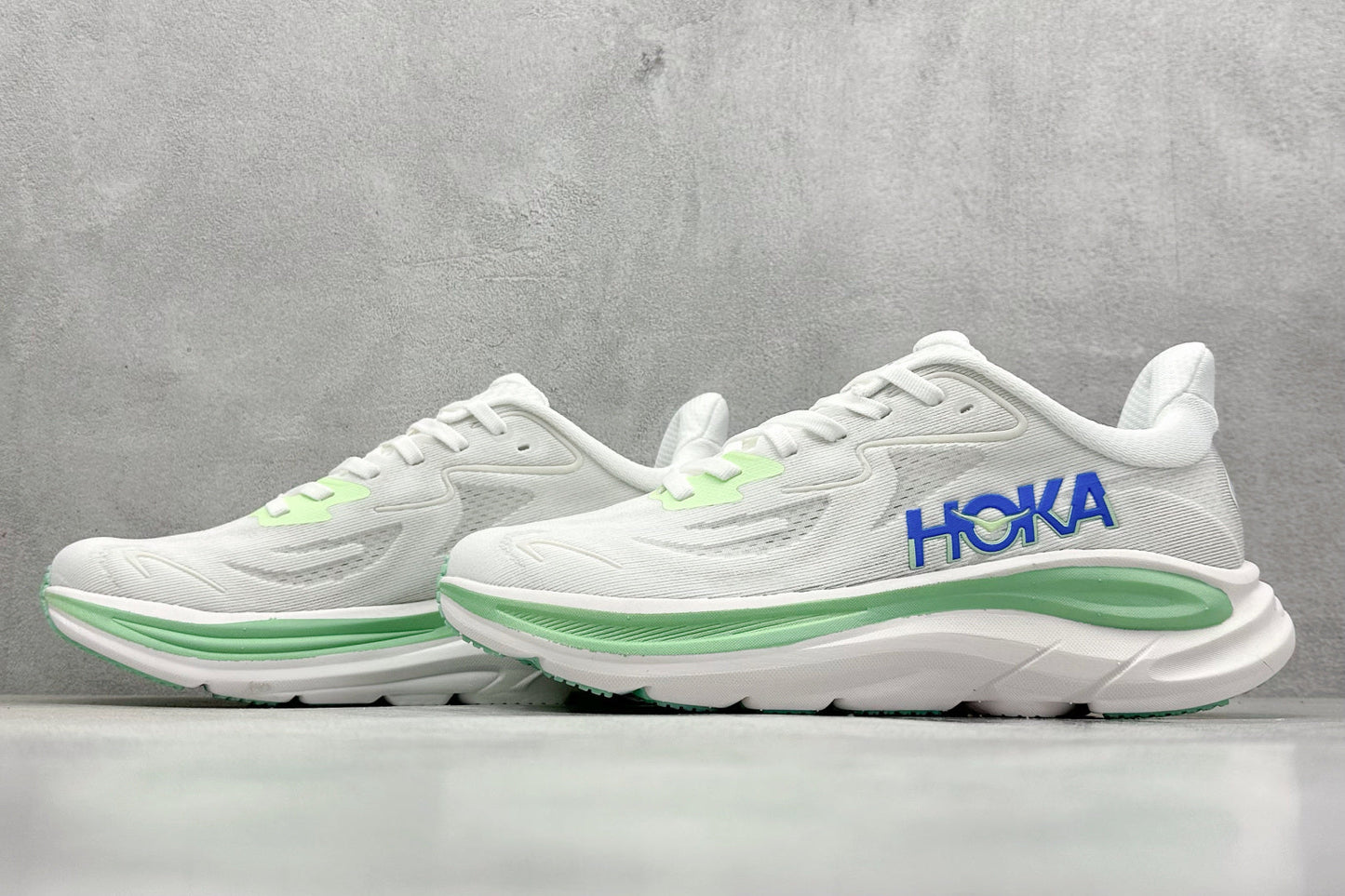HOKA Clifton 10 White Cielo blue