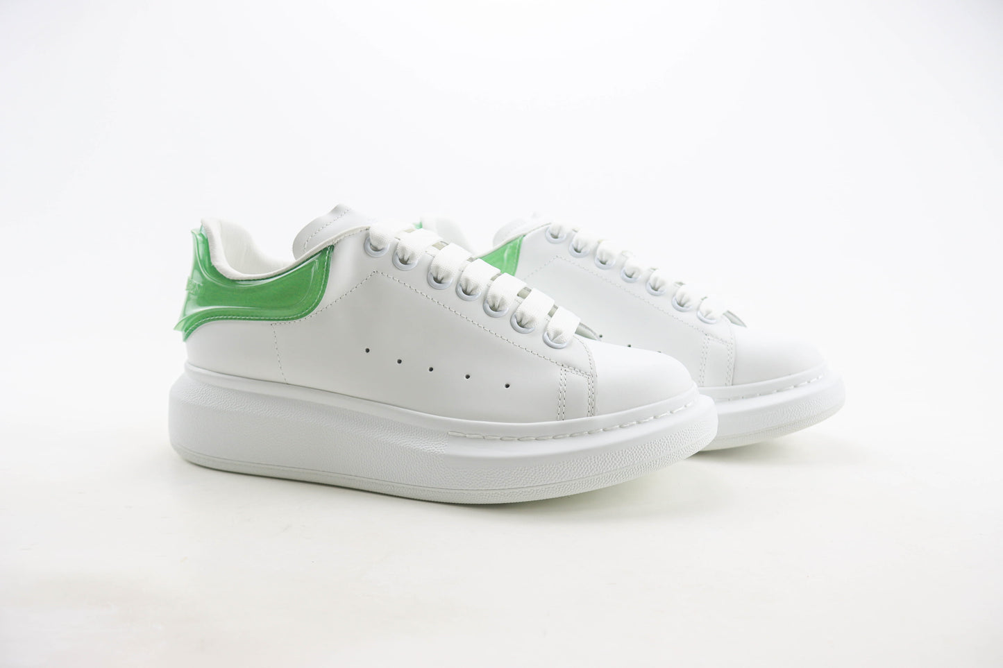 Alexander McQueen Oversized Sneaker Transparent Heel White Green