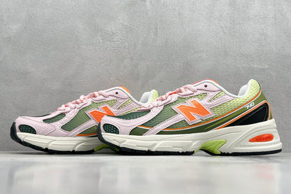New Balance 740 Concepts Saignée Icy Pink Forest Night Flame Orange Sylvan Green
