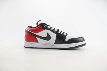 Nike Air Jordan 1 Low Medium White Fire Red Black Matte Silver
