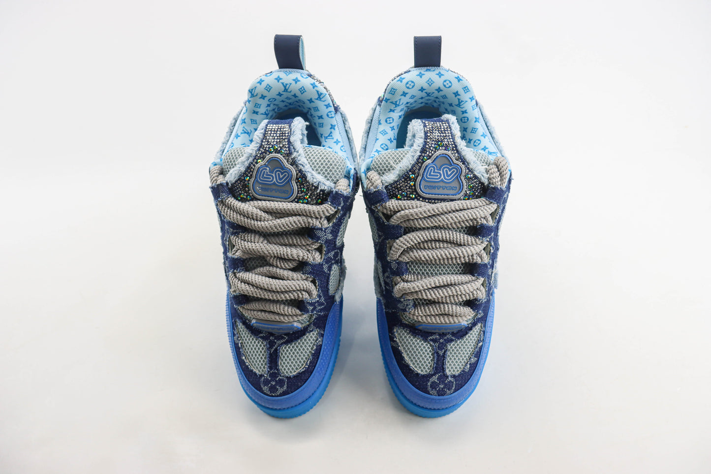 Louis Vuitton Skate Trainer Blue Swarovski Monogram