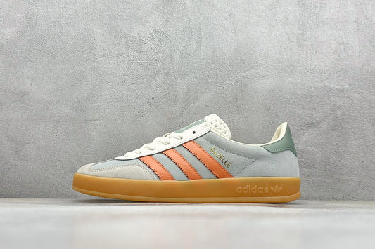 Adidas Gazelle Indoor Linen Green Solar Orange
