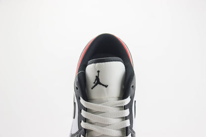Nike Air Jordan 1 Low Medium White Fire Red Black Matte Silver