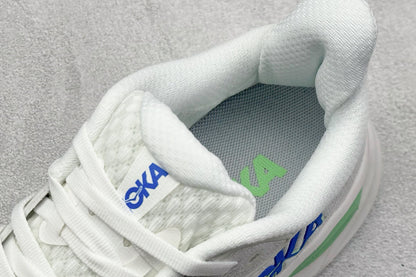 HOKA Clifton 10 White Cielo blue
