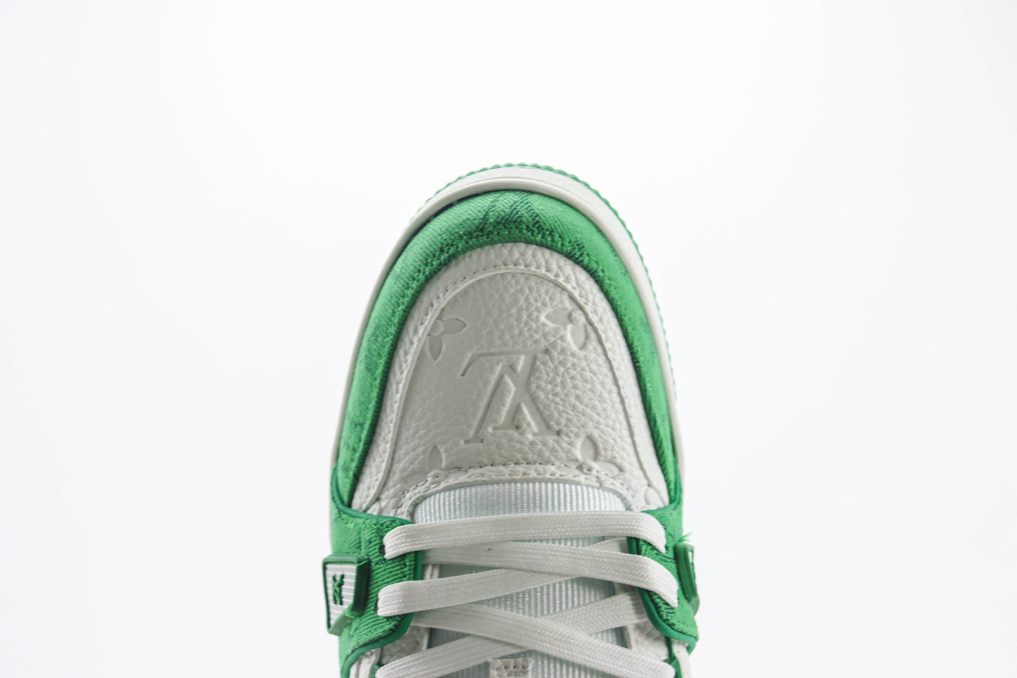 Louis Vuitton Trainer Green Monogram Denim White