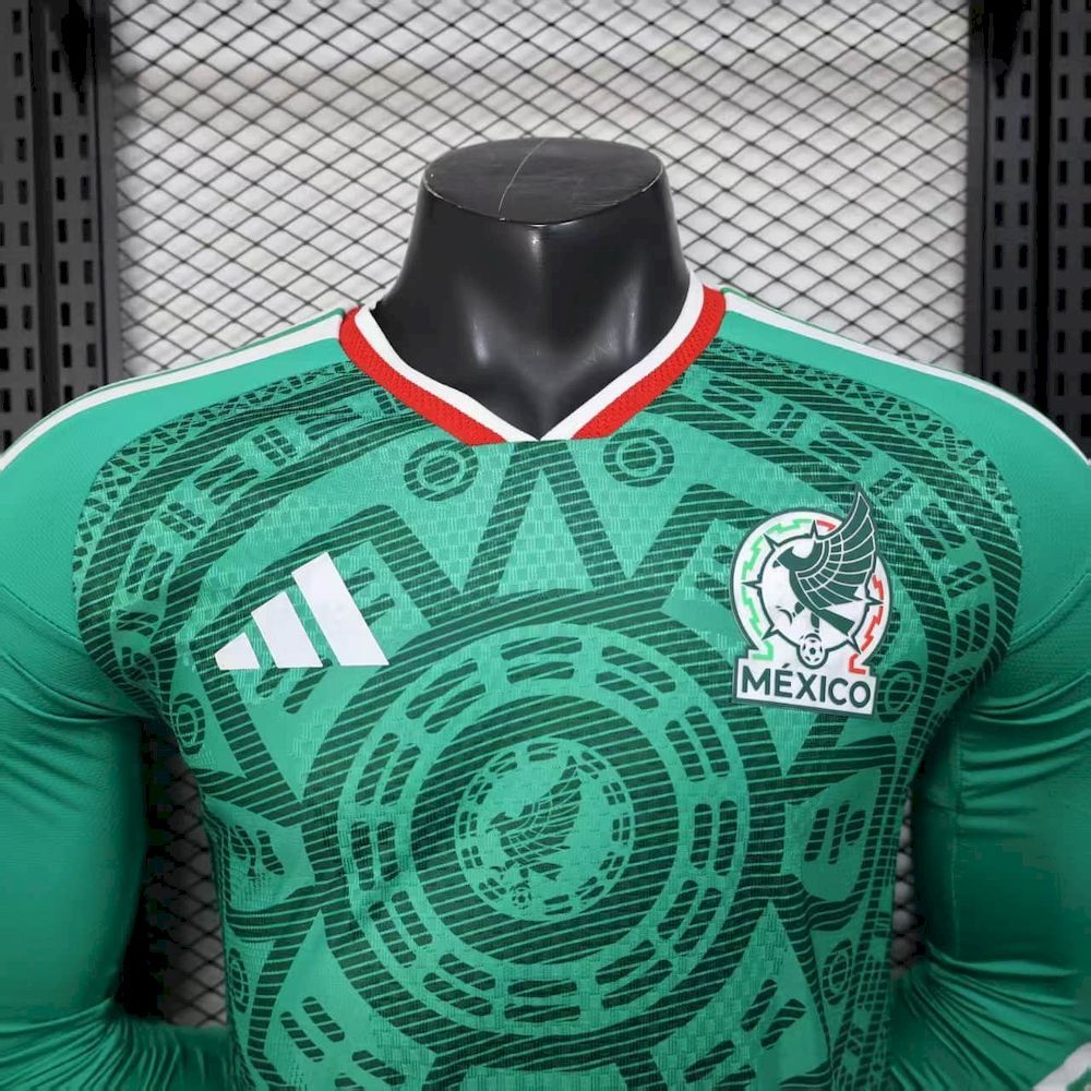 Mexico 2026 World Cup Home Jersey Long Sleeve Jersey Player Version Mens