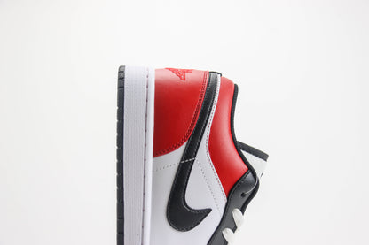 Nike Air Jordan 1 Low Medium White Fire Red Black Matte Silver