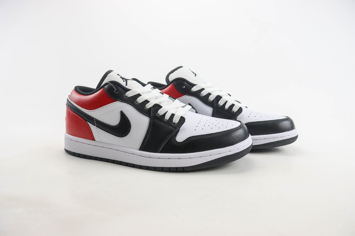 Nike Air Jordan 1 Low Medium White Fire Red Black Matte Silver