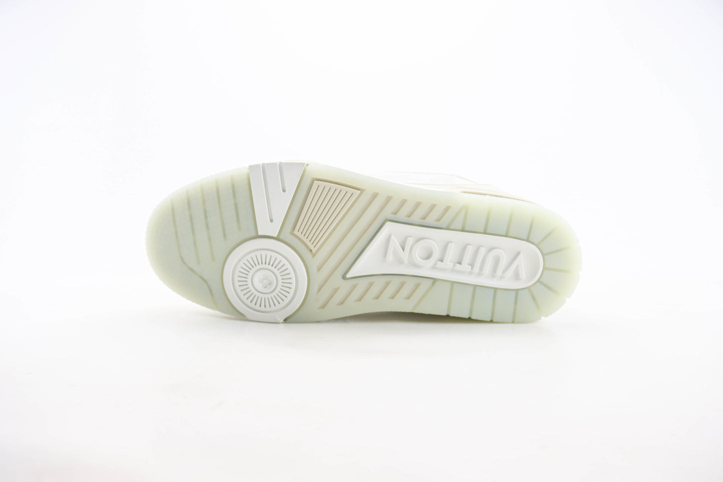 Louis Vuitton Trainer Cream White Grey Signature