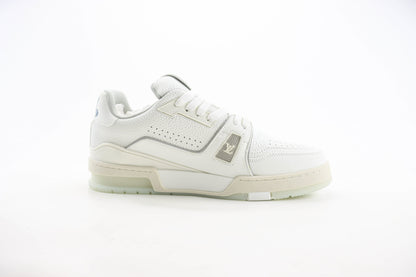 Louis Vuitton Trainer Cream White Grey Signature