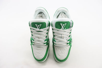 Louis Vuitton Trainer Green Monogram Denim White