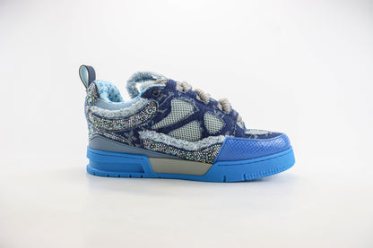 Louis Vuitton Skate Trainer Blue Swarovski Monogram